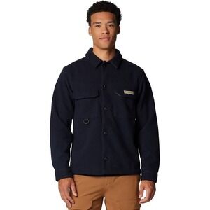 NWT Columbia Wallowa Shirt Jacket Mens L Large Black Fleece Button Up Outdoor